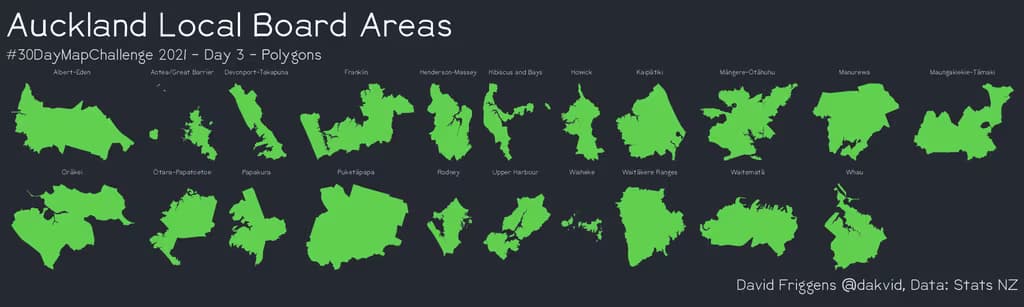 Auckland Local Board Areas as separate polygons