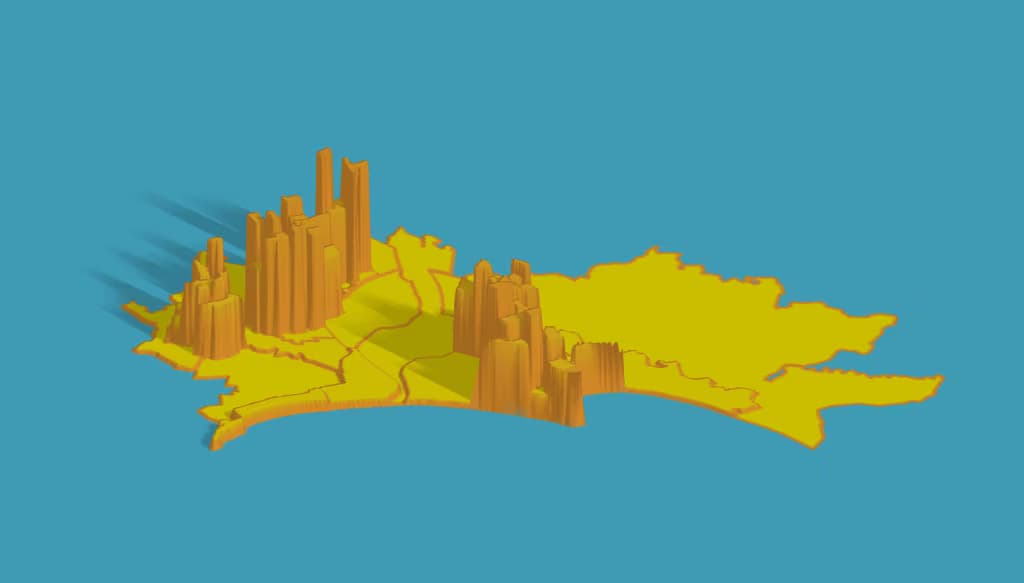 3d map of Napier-Hastings population density