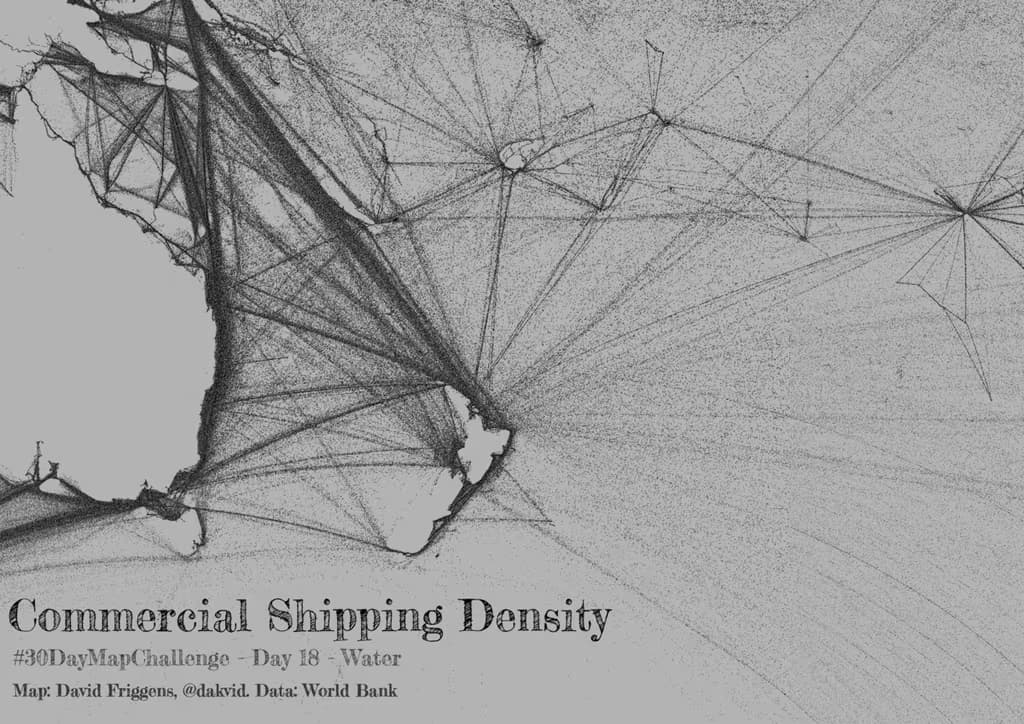 Map of Commercial Shipping Density around New Zealand