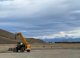 digger and landscape