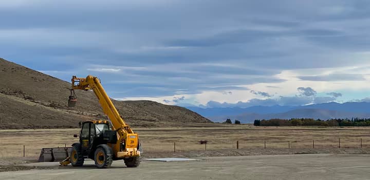 digger and landscape
