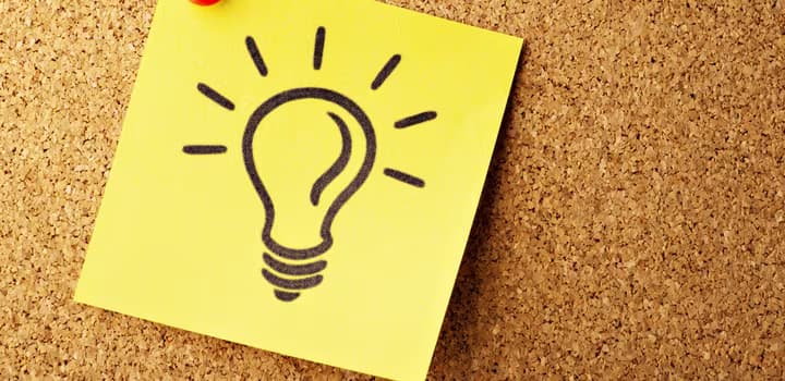 Lightbulb on pinboard