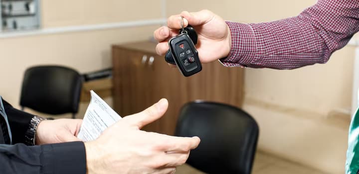 Handing over car keys