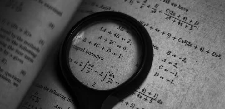 Monochrome Photo of Math Formulas