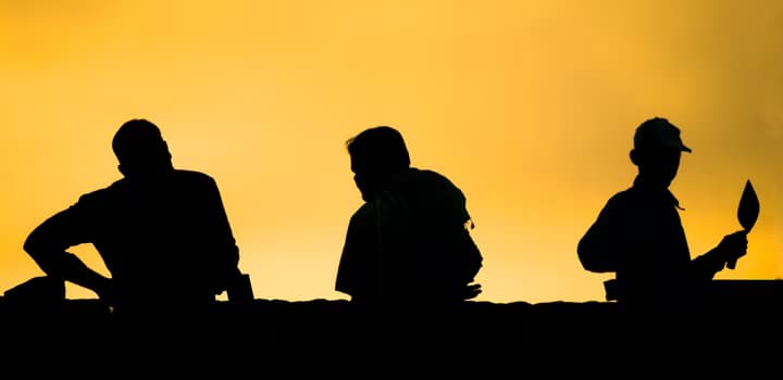 Silhouette of Builders